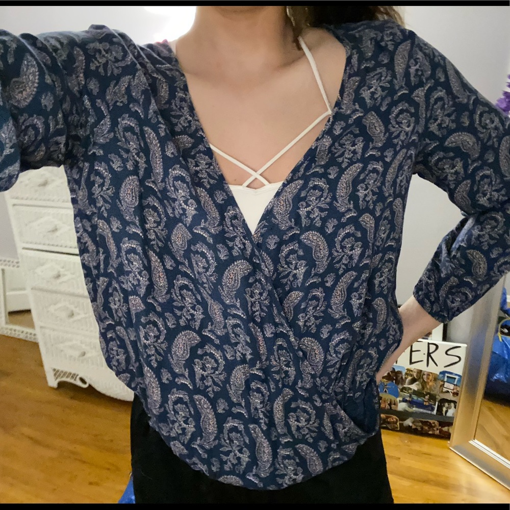 A loose fitting blouse, large